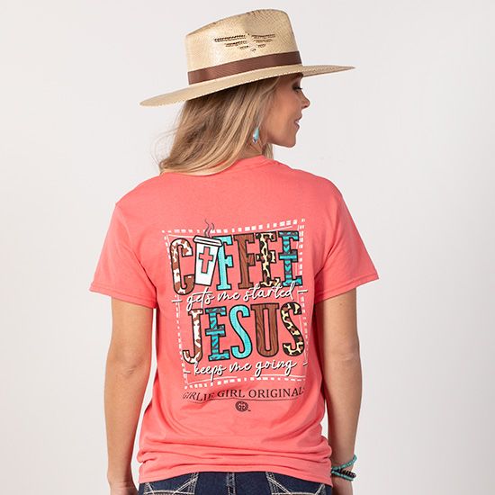Coffee And Jesus Coral Tee