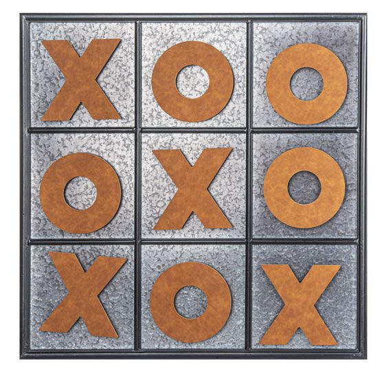 Faux Leather Tic-Tac-Toe Magnetic Wall Decor
