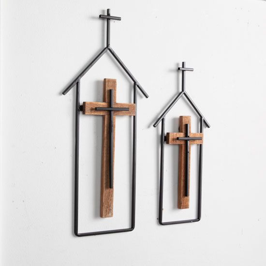 Church with Crosses Wall Decor